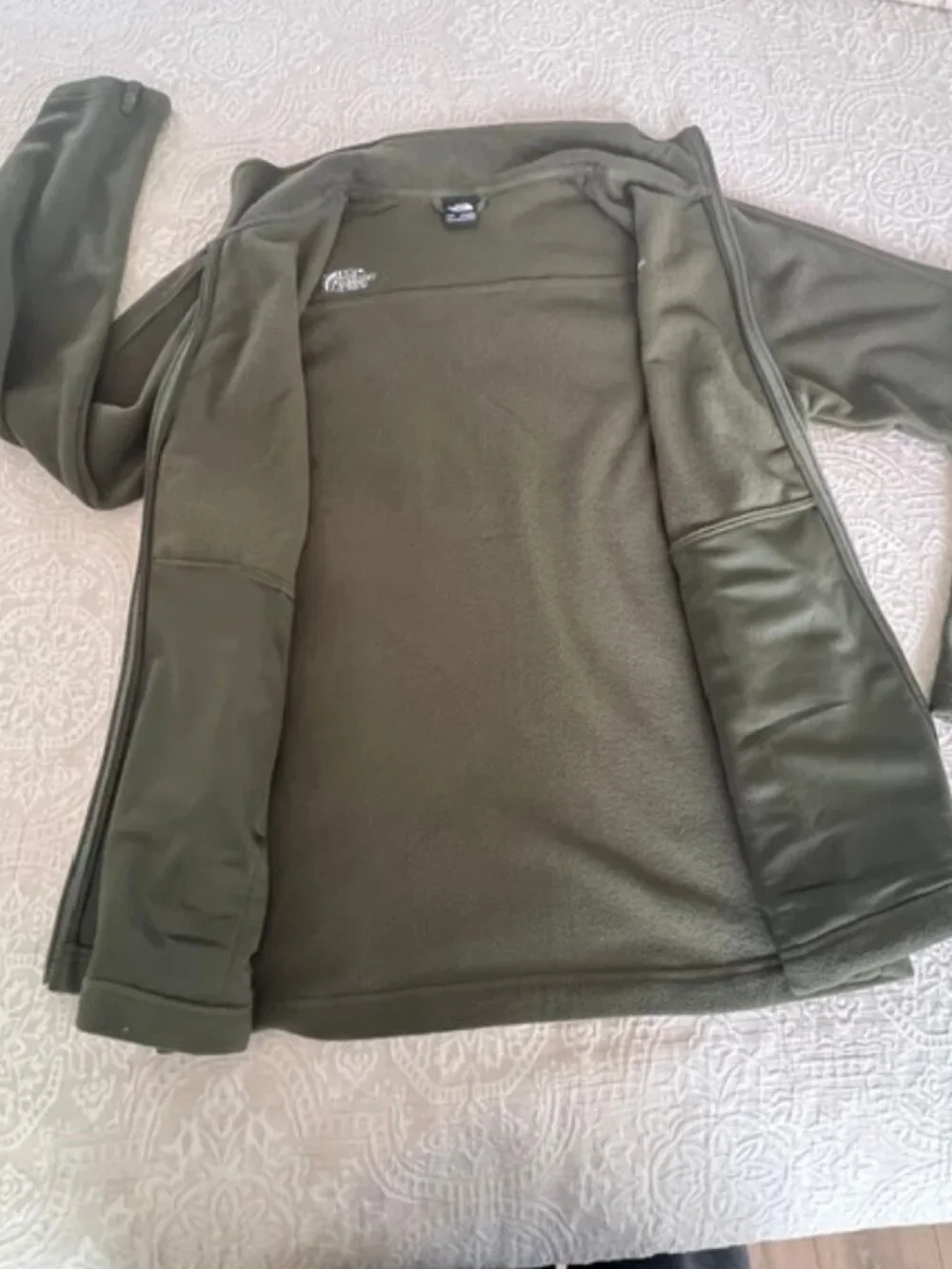 The North Face Men’s Woodland Green &Black Fleece Full-Zip Jacket